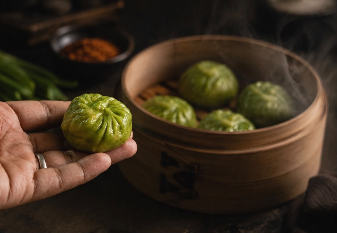 Fresh green TAFI momo