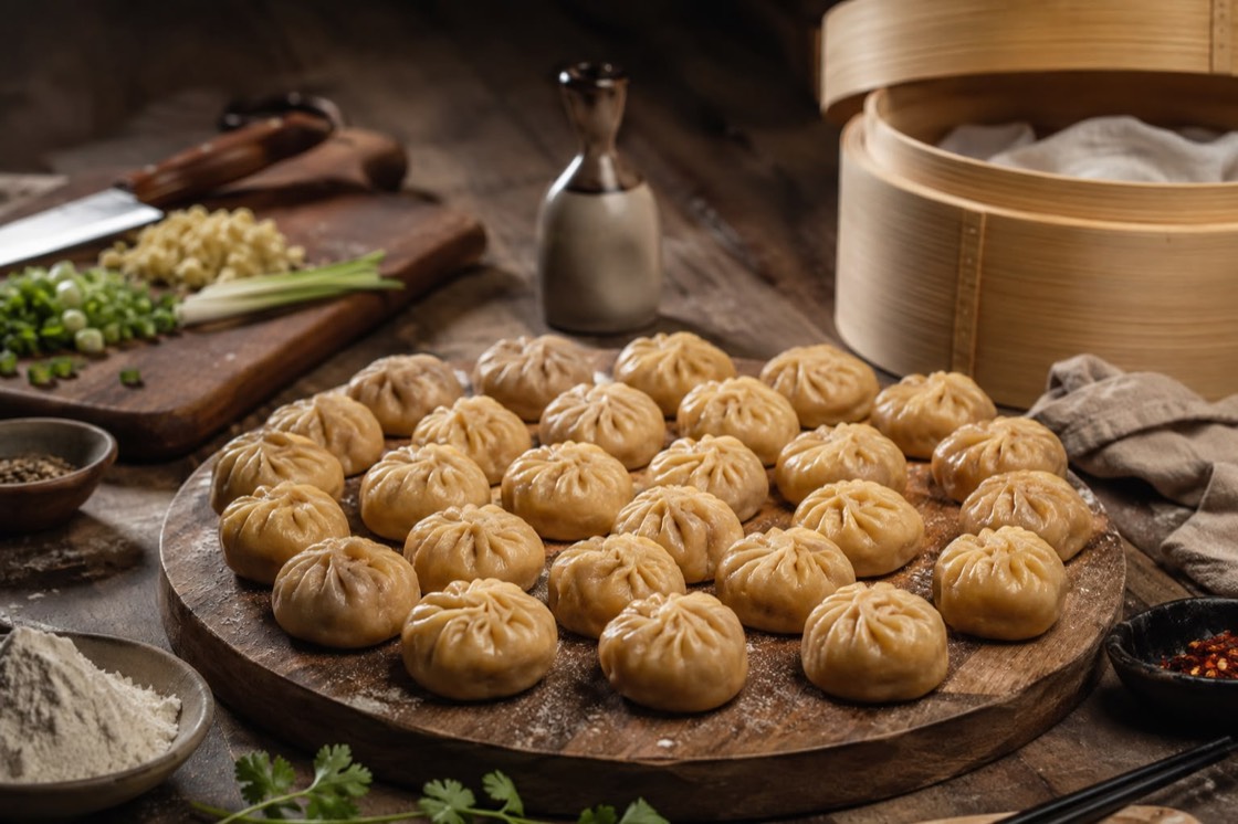 A full batch of handcrafted TAFI momos
